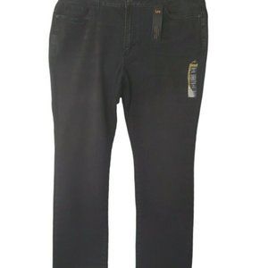 Lee Womens Regular Fit Straight Leg Jeans  Mid Rise Black Size 18 Short New